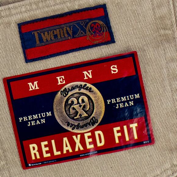 Wrangler Men's 20X Jeans 5-Pocket Tan Cotton 35x34 Relaxed Straight Leg New Flaw - Picture 9 of 11
